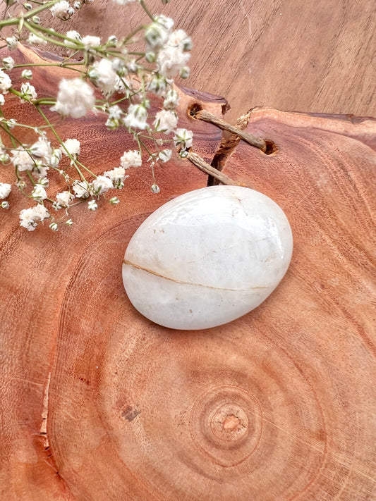 White Agate Thumb Stone