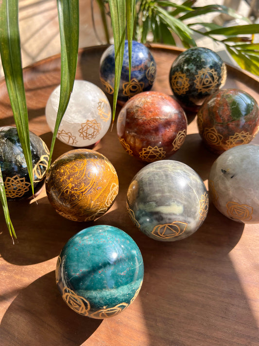 10 Chakras Healing Sphere Set