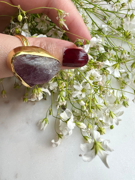 Amethyst Adjustable Ring