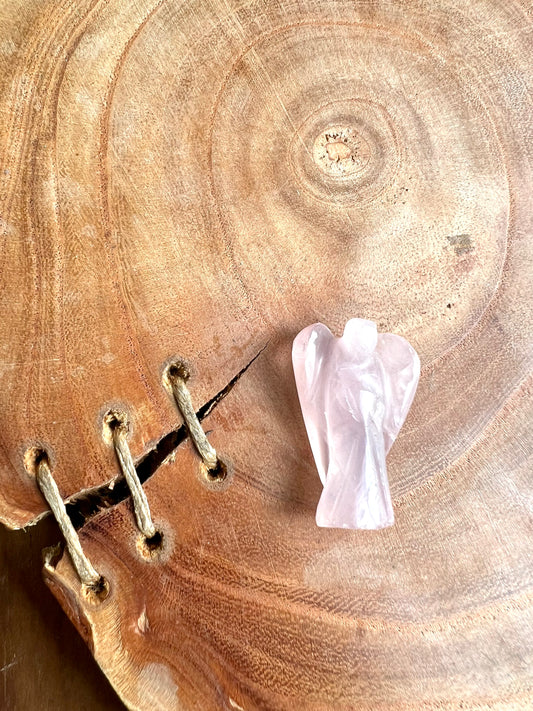 Rose Quartz Pocket Angel (1 inch)