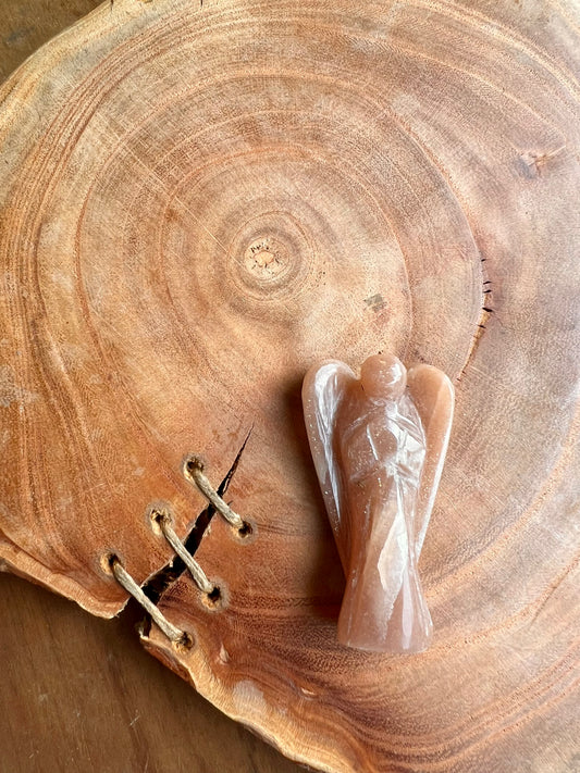 Peach Moonstone Pocket Angel (2 inch)