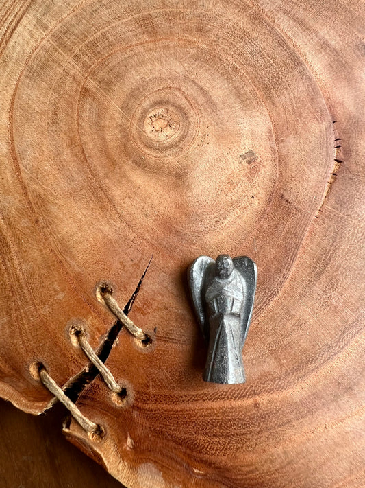 Hematite Pocket Angel (1 inch)