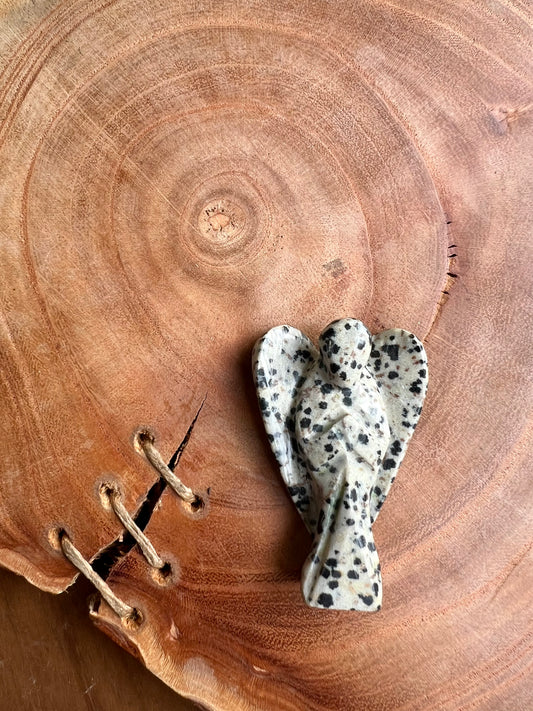 Dalmation Jasper Pocket Angel (2 inch)