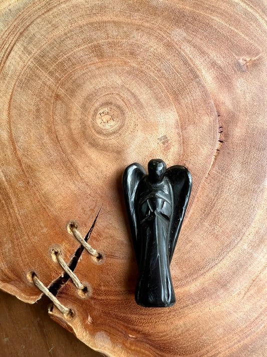 Black Obsidian Pocket Angel (2 inch)