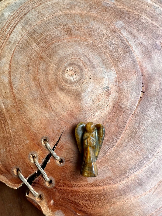 Tiger's Eye Pocket Angel (1 inch)